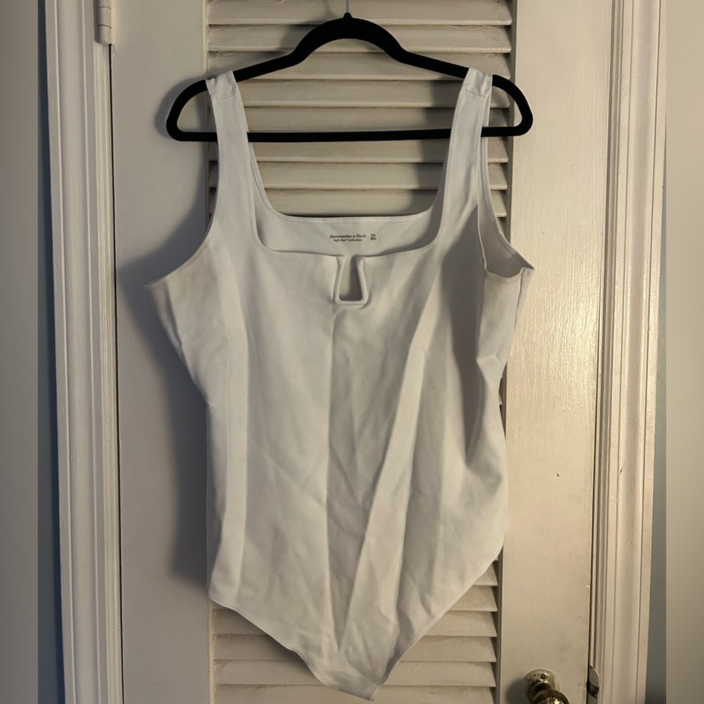 Abercrombie & Fitch White Sleeveless Bodysuit